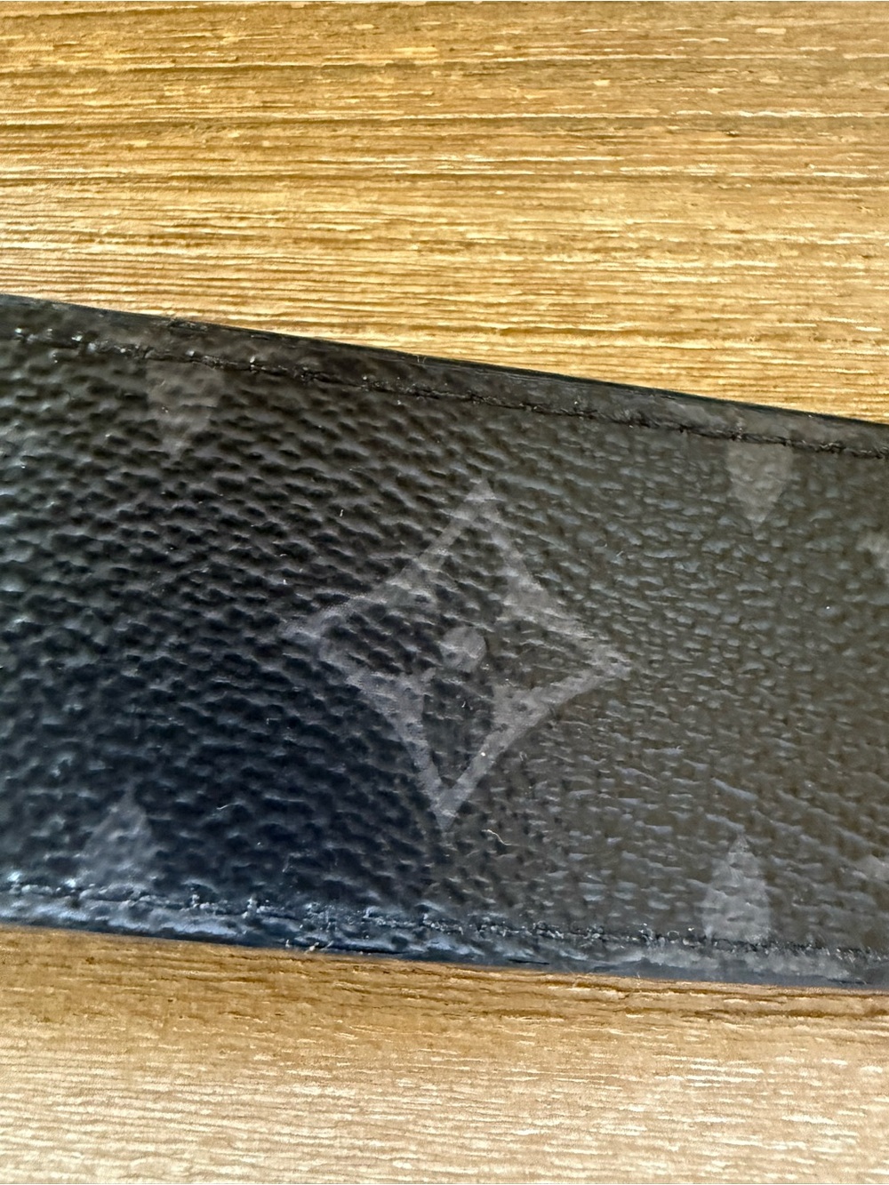 Louis Vuitton Black Leather Belt with Silver Toned LV Buckle - Picture 13 of 16